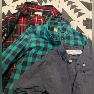 J Crew Crewcuts Old Navy Boys Plaid Chambray Button Down Bundle Size 6/7